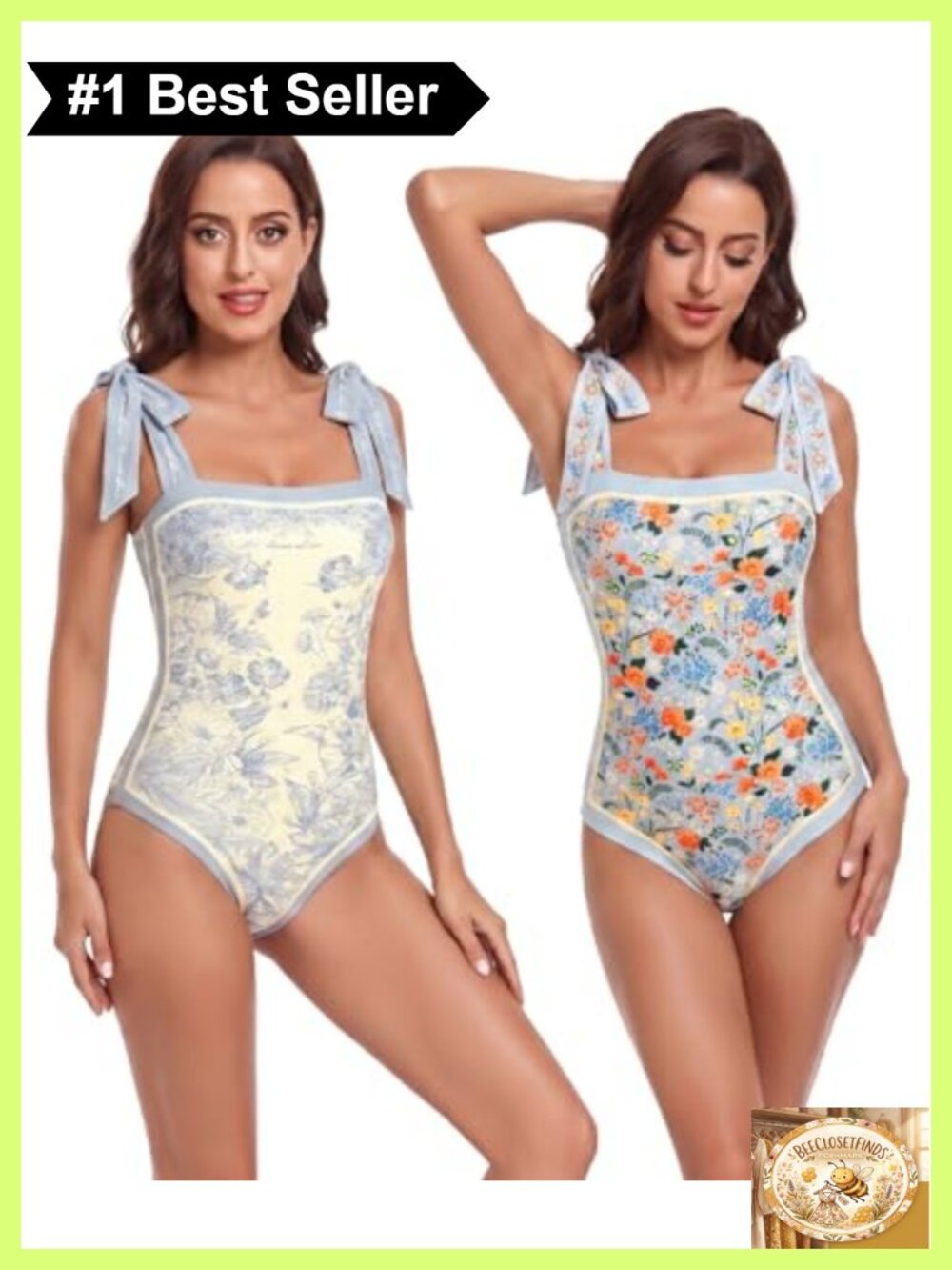 Reversible Floral One Piece Swimsuit Adjustable Straps Full Coverage